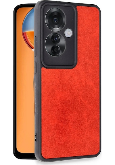 Newface - 319 - Oppo Reno 11f Kılıf Aras Deri Kapak - Csmo-tex - - Kırmızı