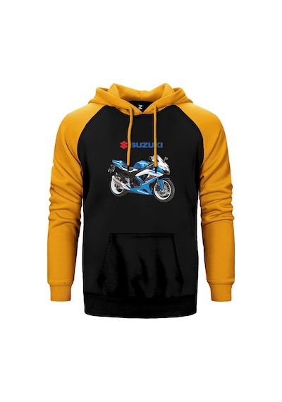 Suzuki Gsx R600 Sarı Renk Reglan Kol Kapşonlu Sweatshirt Sarı