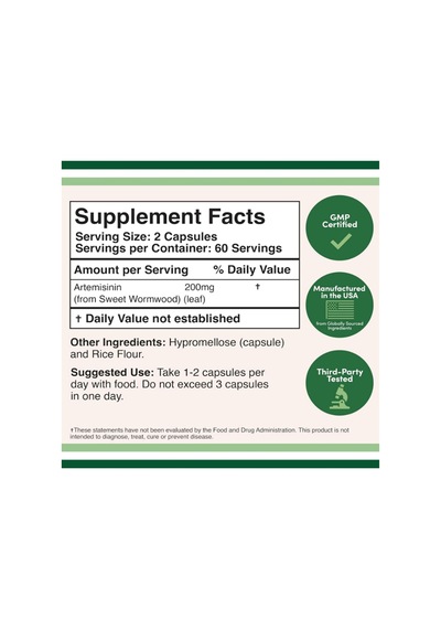 Double Wood Artemisinin 200mg 120 Capsul. Usa Menşei Tr Tek Y...