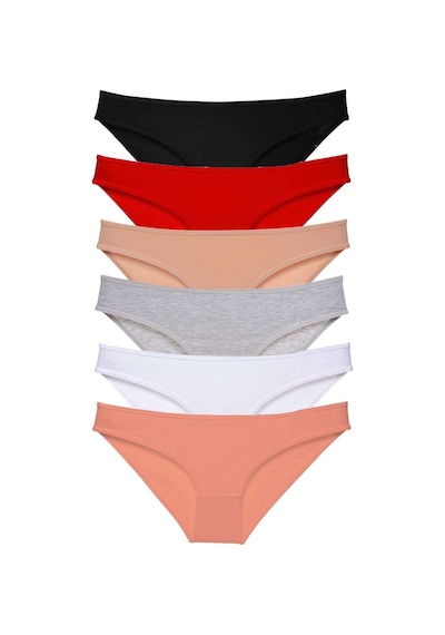 Royaleks 6 adet Süper Eko Set Likralı Kadın Slip Külot Renk 1 RYL-EKO6052 Çok Renkli