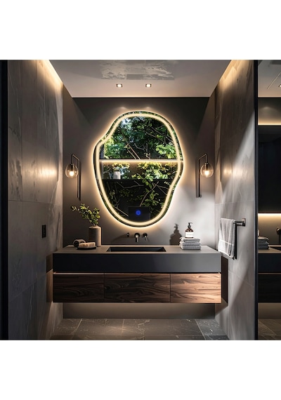 Zelvora Günışığı Lazer Kumlamalı Lavabo & Banyo Aynası Dokunmatik Sensörlü 80 X 60