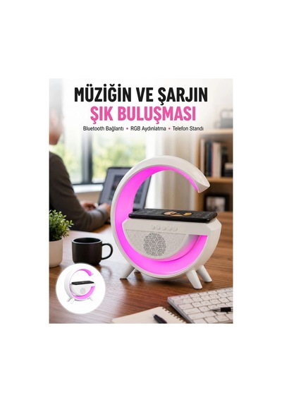 Yeni Nesil Bluetooth Hoparlör Speaker 5.0 Taşınabilir G Şeklinde Powerbankli Yeni Nesil Renkli