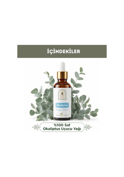 %100 Saf Okaliptus Uçucu Yağı 10 Ml - Doğal Nefes Ve Terapi Etkili Eucalyptus Globulus 10 ML