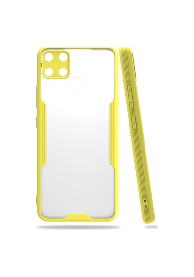Realme C15 Kılıf Platin Silikon - Sarı -