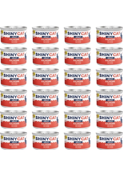 Gimcat Shiny Cat Jöle İçersinde Somon Balıklı Yetişkin Kedi Konservesi 24 x 70 G