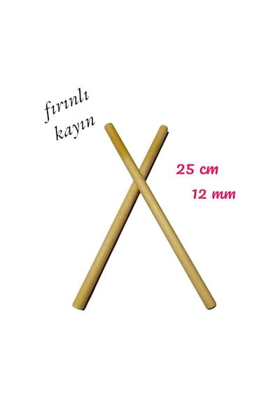 Ritim Çubuğu 12 Çift 24 Adet Pürüzsüz 25 Cm 12 Mm