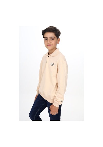 Toontoy Kids Toontoy Erkek Çocuk Relax Fit Polo Yaka Çıtçıtlı Hafif Düşük Omuz Baskılı Sweatshirt - 2 İplik Bej Toontoy Kids Toontoy Erkek Çocuk Relax Fit Polo Yaka Çıtçıtlı Hafif Düşük Omuz Baskılı Sweatshirt - 2 İplik Bej