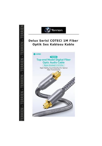 Delux Serisi Coteci 1m Fiber Optik Ses Kablosu Kablo