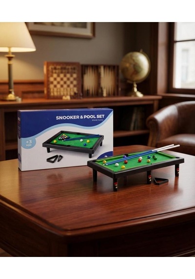 12 Toplu 2 Istakalı Taşınabilir 47,5cm Eğitici Bilardo Ve Masası Eğitici Spor Oyuncağı