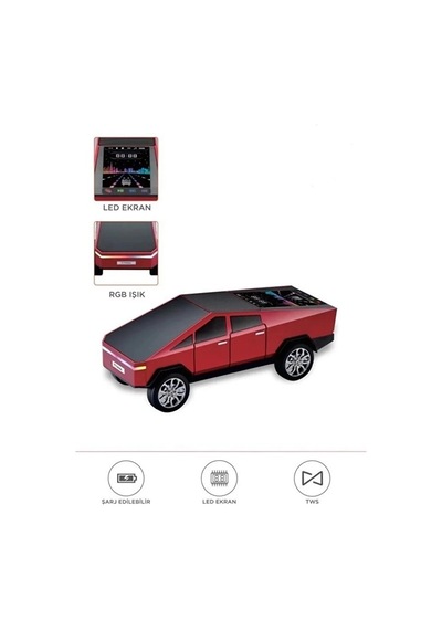 Mepa D68 Cyber Model Araba Tasarımlı Bluetooth Hoparlör 15w Güçlü Ses Rgb Led /tws/usb Kırmızı Najmaddin