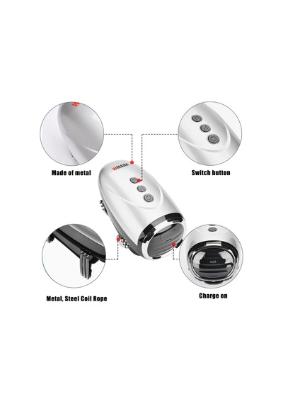 Colorski Kablosuz Berber Masaj Aleti, Boyun, Bacaklar, El/yüz İçin Usb Şarjlı El Masaj Aleti, 2 X 2600 Amh Masaj Düğümleri Gümüş