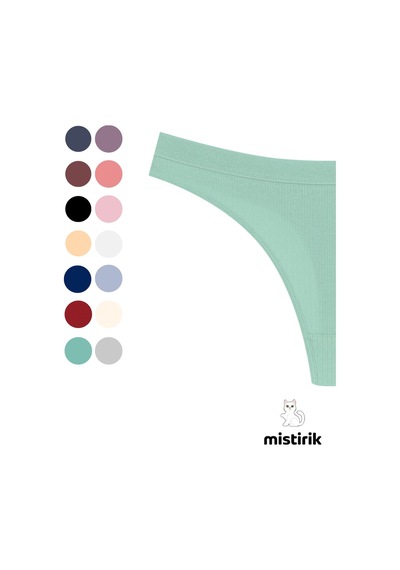 Mistirik Paulo Model Fitilli Esnek Kumaş String Tanga Su Yeşili Renk Su Yeşili