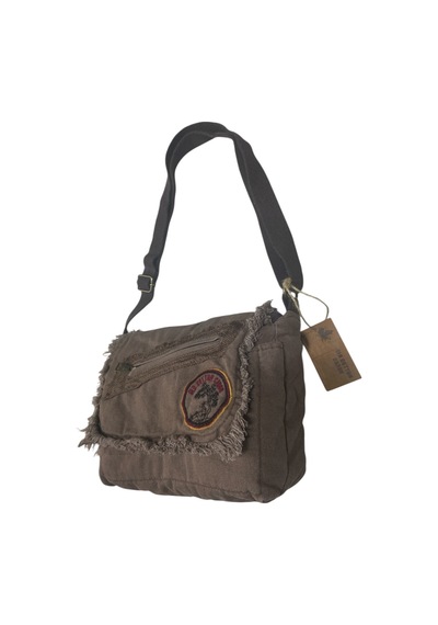 Old Cotton Cargo Vintage Küçük Salaş Unisex Günlük Çapraz Postacı Çantası S Boy 26x20cm Kahverengi