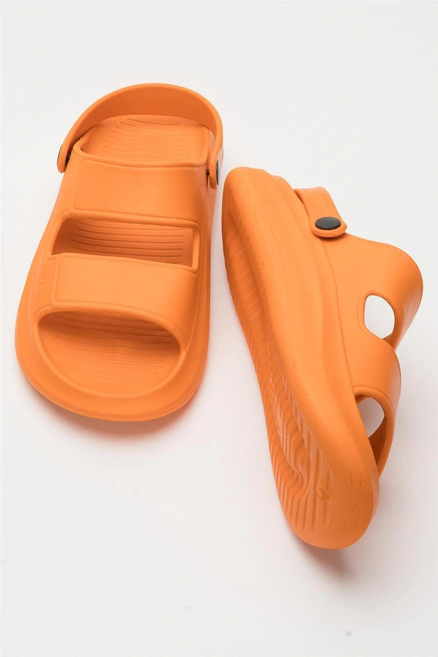 Liger Unisex Ortopedik Deniz Havuz Terliği Sandalet Turuncu Turuncu