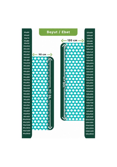 Hortumtech Bal Petek Paspas Kaydırmaz Pvc Islak Zemin Duş Havuz Su Tahliyesi 4 Mm - Turkuaz 120 X 180 Cm