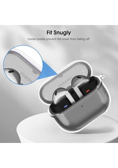 Samsung Galaxy Buds3 / Galaxy Buds3 Pro Ve Galaxy Buds3 Fe Uyumlu Şeffaf Premium Kulaklık Kılıfı, Silikon Kulaklık İpi Ve 3'ü 1 Arada Bluetooth Kulaklık Temizleme Kalemi Seti Şeffaf