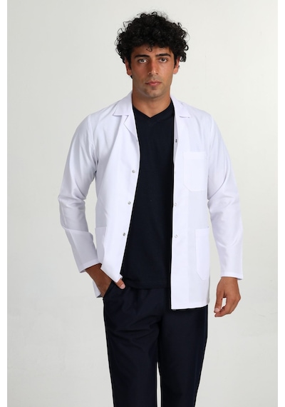Başak Ceket Boy Erkek Gömlek Yaka Doktor Hemşire Öğretmen Önlüğü Beyaz