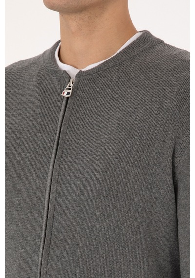 U.s. Polo Assn. Erkek Gri Melanj Hırka Triko 50307813-vr086 Grı Melanj