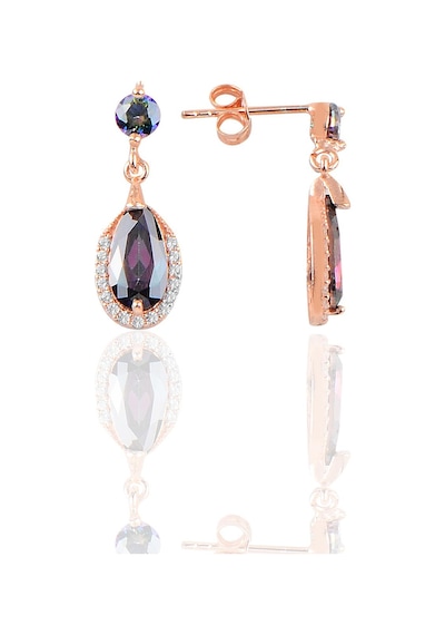 Gümüş Rose Mistik Taşlı Damla Küpe N11.48076