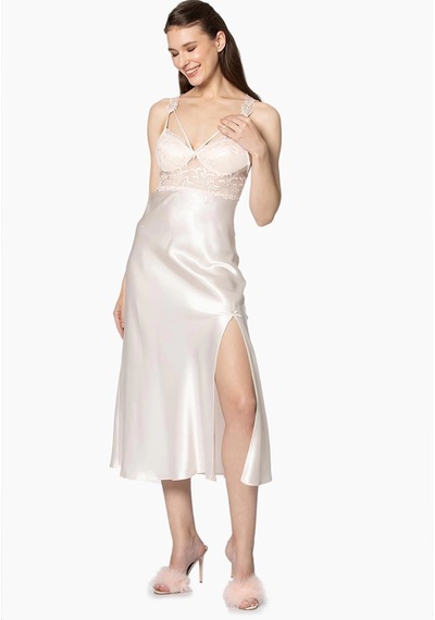 Alfa Aksesuar 03 Kadın Pierre Cardin 6025 Kısa Gecelikli 6'lı Set Takımı İNCİ