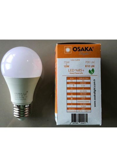 Osaka 12-30v E 27 Led Lamba 10w 75w 810 Lümen 6500kelvin Beyaz