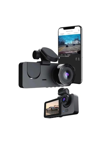 Gece Görüşlü Dvr 3 Lensli Araç İçi Sürüş Kamerası Video Kaydedici 26289869