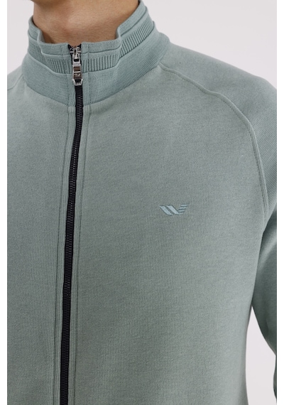 Rowinger Polo Yaka Rahat Kalıp Selanik Yapıda Mevsimlik Spor Görünümlü Sweatshirt Çağla