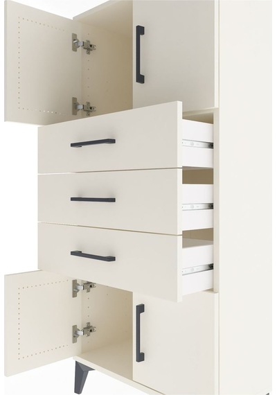 Arges Dolap Tek Raflı 3 Çekmeceli 4 Kapaklı 60x30x134 Aytaşı-... Aytaşı
