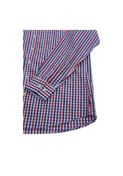 Giant Erkek Uzun Kol Kareli Gömlek - Minimalist Stil Bordo