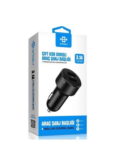 3.1a Çift Usb Girişli Araç Şarj Başlığı Arbaks Arb-607