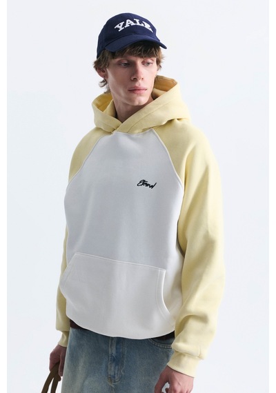 Vamos Renk Bloklu Kapüşonlu Sweatshirt Sarı