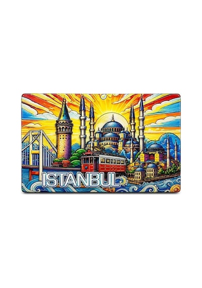İstanbul Temalı Silikon Buzdolapı Süsü Magnet Alk5377 Beyaz