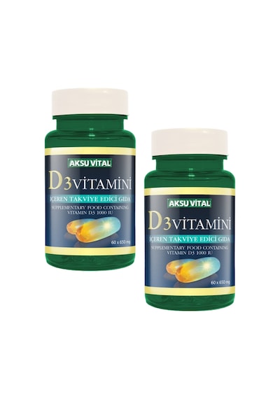 Aksu Vital D3 Vitamini 60 Softgel 650 MG x 2 Adet