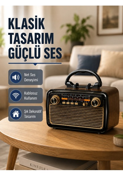 Kargo Ahşap Dokulu Bluetooth Müzik Kutusu Vintage Led Tasarımıyla Modern Ses Deneyimi Najmaddin