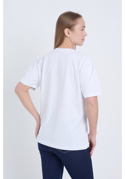 Velvoria Unisex Oversize Beyaz Summer T-shirt