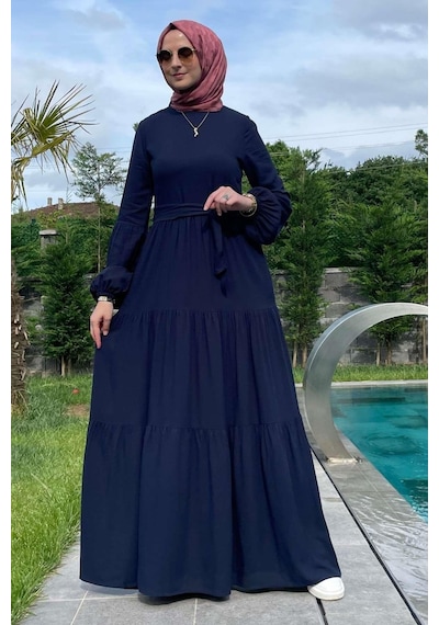 Rabia Şamlı Asil Lacivert Elbise Lacivert