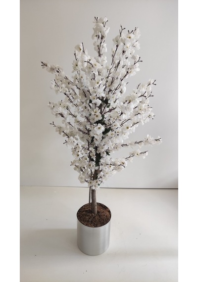 Rüzgar Yapay Çiçekçilik 150 Cm Metal Beyaz Bahardalı Beyaz