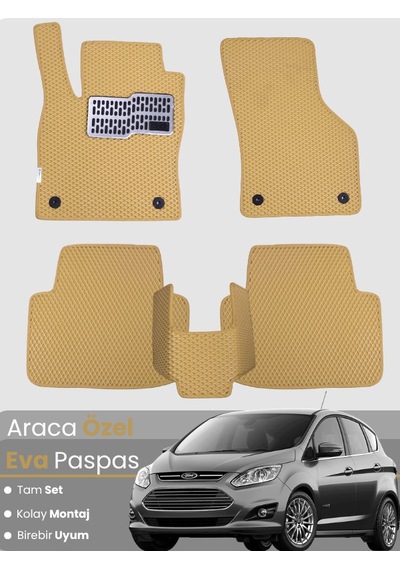 Ford C-max 2011-2024 Uyumlu Eva Paspas Tam Set Araca Özel,su Geçirmez,hızlı Ve Kolay Montaj
