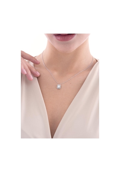 Nochediamond 0,32 Karat Baget Pırlanta Kolye-613