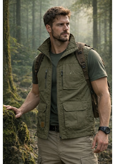 Outdoor Suit Aydın Yazlık Yelek Kalıplar Dardır Bir Beden Büyük Alınız Haki Yeşil