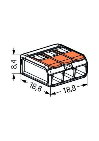 221-413 3'lü Yaylı Tırnaklı Klemens 10 Adet