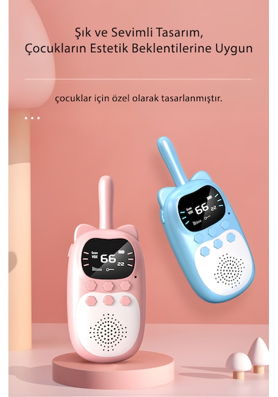 İdragon Km-10 Çocuk Telsizi Bas-konuş Walkie Talkie , Kolay Kullanım, Uzun Menzil 2 Adet