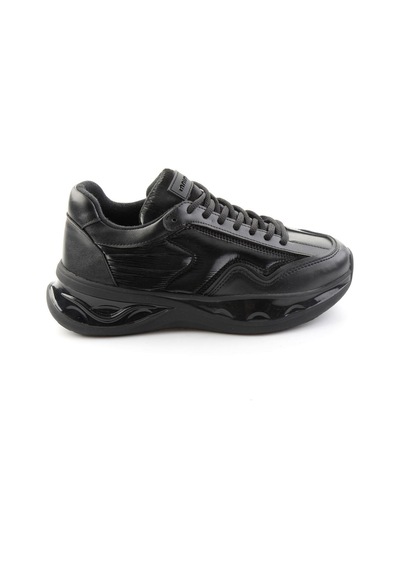 Bambi Siyah Siyah Streç Kadın Sneaker K01228092409