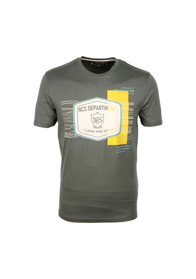 Ncs Haki Bisiklet Yaka Slim Fit Dar Kesim Baskılı T-shirt 1216-haki Haki