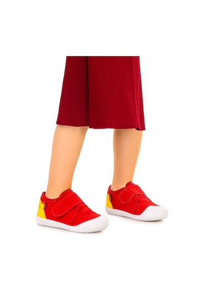 Kiko Kids Catly Cırtlı Kız Bebek İlk Adım Panduf Ayakkabı Kırmızı