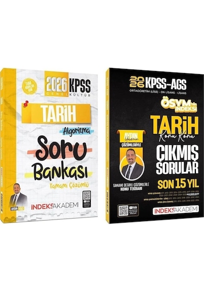 İndeks Akademi 2026 Kpss Tarih Soru Bankası + Çıkmış Sorular 2 Li Set - Aydın Yüce