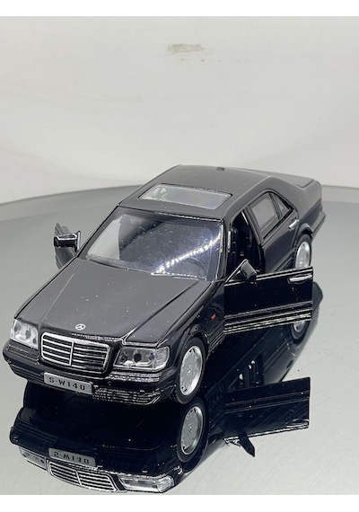 1.24 Ölçek Mercedes 500sel Metal Sesli Işıklı Oyuncak Araba - Siyah
