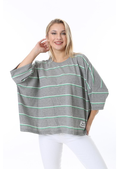 Crveniruz Oversize Kadın Sweatshirt Gri