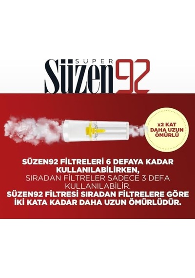 Süzen92 Slim Filtre 270+30 Adaptörlü Ekonomik Paket