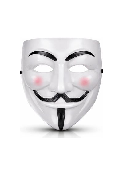 V Mask Premium Vendetta Beyaz Maske Guy Fawkes Stil Standart